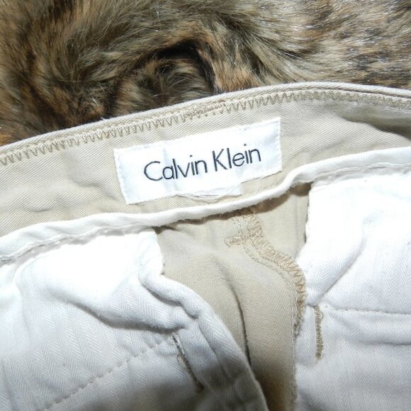 Calvin Klein Mens Lite Khaki Straight Leg Casual Button Close Pants Size 30x30 - Picture 8 of 8